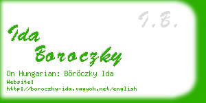 ida boroczky business card