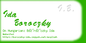 ida boroczky business card